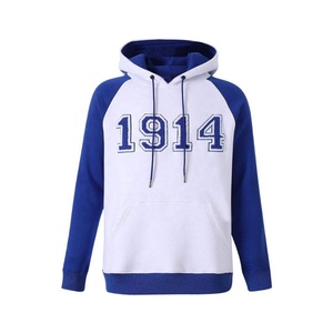 Sudadera con Capucha para Mujer, con Logotipo Bordado 1914, Azul y Blanco, de Algodón, Casual, Manga Larga, con Bolsillo Frontal, para Otoño - Product Image 1