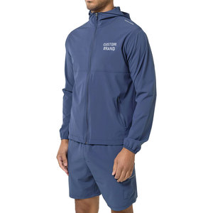 Custom Logo Nylon Men's jacket Windbreaker Sports Jacket and Shorts Sets Custom Made Men Sets Two Piece Windbreaker Shorts - Product Image 1