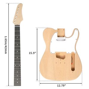 Kit Chitarra Elettrica Fai-da-te Stile TL a 6 Corde con Corpo in Mogano, Manico in Acero e Accessori per Strumenti a Corda - Product Image 6