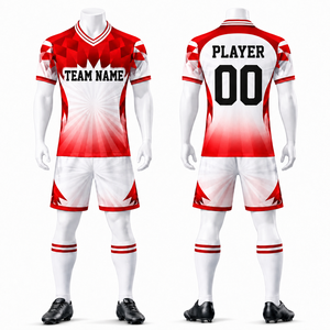 Conjunto de Uniforme de Fútbol Escolar Personalizado, Jersey y Pantalones Cortos de Fútbol Ligeros Sublimados, Fabricante de Kits Personalizados para Equipos Estudiantiles - Product Image 1