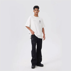 Camiseta Gráfica Vintage Lavada Estilo Urbano Oversize, Camiseta Gráfica de Estética Oscura para Hombre, Camiseta Casual de Moda Urbana - Product Image 5