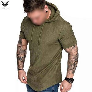 เสื้อฮู้ดแขนสั้นผู้ชายผ้าฝ้าย 100% ขายส่ง เสื้อกันหนาวสีพื้นหลากสี ระบายอากาศได้ดี - Product Image 5