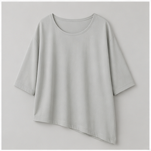 T-shirt pour femme gris clair à col rond et manches longues coupe décontractée WTS-0063 - Product Image 1