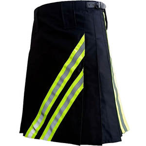 Kilt de travail réfléchissant haute visibilité en coton noir style pompier 2026 - Product Image 6