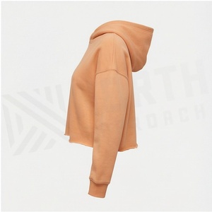 Haut décontracté pour femme, coupe courte, en molleton de coton, avec impression en relief, col rond, style activewear, vêtement de mode - Product Image 3