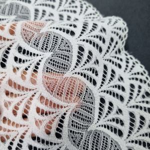 Cinta Elástica de Encaje Geométrico Festoneado de Nylon y Spandex de 13.5cm, Banda de Encaje Elástica de Punto por Urdimbre para Lencería y Sujetadores - Product Image 6