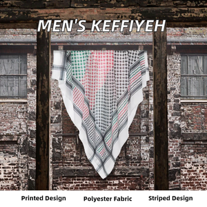 Dernière écharpe carrée Arafat Keffiyeh pour homme, motif nœud noir en coton et polyester, mode estivale Palestine - Product Image 3