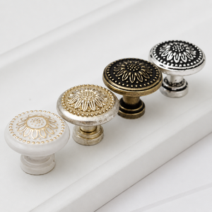 Handcrafted Solid Brass Floral Sunburst Cabinet <b>Knob</b> Gold Antique Finish Decorative Drawer Pull Wardrobe <b>Door</b> Handle Hardware - Product Image 4