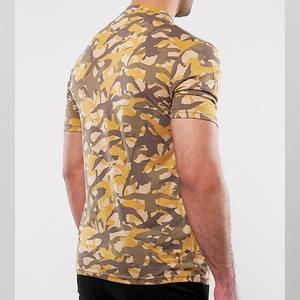 Custom Branding <b>Men's</b> Camouflage <b>Henley</b> <b>Top</b> T shirt Loose Fit Breathable Summer Casual Short Sleeve Wholesale Private Label OEM - Product Image 3