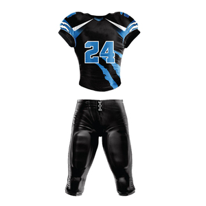 Ensemble d'uniformes de football américain violet pour hommes – Maillot, pantalon, gants, chaussettes – Kit complet sublimé, style ajusté, anti-humidité - Product Image 4