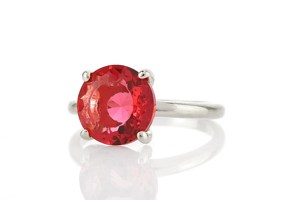 Minimalist Design Genuine Pink Tourmaline Round Faceted Gemstone <b>Cocktail</b> <b>Ring</b> 100% Pure 925 Sterling Silver Solitaire Fine <b>Ring</b> - Product Image 2