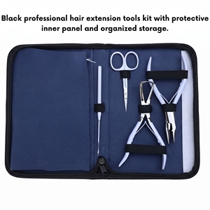 Kit d'outils professionnels pour l'application d'extensions de cheveux avec pinces à micro-anneaux, outil de retrait de perles, outil à crochet, pinces de sectionnement et aiguille - Product Image 6