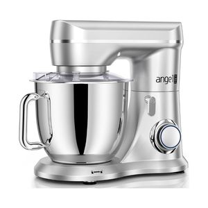 เครื่องผสมอาหารแบบตั้งโต๊ะ 5QT 10 สปีด หัวปรับเอียงได้ พร้อมโถสแตนเลส หัวตีแป้ง และหัวตีแบบแบน สีเงิน - Product Image 1