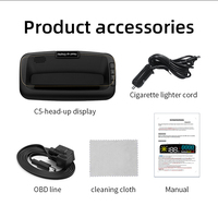 Afficheur tête haute (HUD) de voiture de haute qualité C5 OBD2 GPS, compteur de vitesse, diagnostic automatique, avec garantie de 2 ans