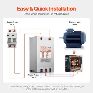 Convertitore da Monofase a Trifase 15HP 53A 220V, Inverter Digitale per Uso Residenziale, Trifase - Product Image 6