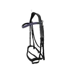 Bridon en cuir de qualité supérieure avec frontale rembourrée et muserolle réglable – Équipement équestre complet, confortable et durable - Product Image 1