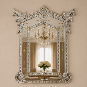 Miroir décoratif baroque vénitien élégant |   Miroir mural en verre de style antique de luxe pour la décoration intérieure de la chambre, de l'hôtel et de la maison - Product Image 2