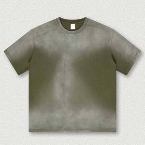 T-shirts surdimensionnés personnalisés pour hommes en coton 230 g/m², style vintage délavé à l'acide, coupe épaules tombantes, grande taille, style urbain - Product Image 1