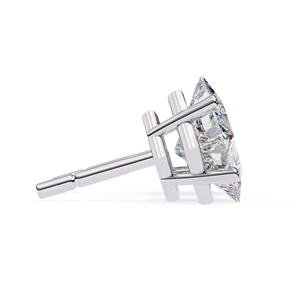 Pendientes de Oro Sólido de 10K con Moissanita Corte Princesa de 6x6 mm, 2.40 CT, Engaste de 4 Puntas, Joyería Fina Elegante para Mujer - Product Image 5