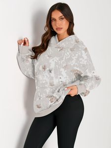 Sweat-shirt à capuche oversize pour femme, en polaire uni, coupe décontractée, couleur unie, manches longues, pour l'automne - Product Image 4