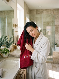 Ensemble de serviettes de bain en velours 100% coton, couleur unie, design simple, finition brodée, écologique, pour la maison, l'hôtel, le spa, 325 GSM Super - Product Image 3