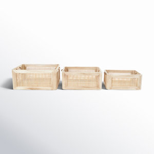 DreamCraft Set of 3 Vietnam <b>Woven</b> <b>Baskets</b> for Home Decor Elegant Storage Solution - Product Image 1
