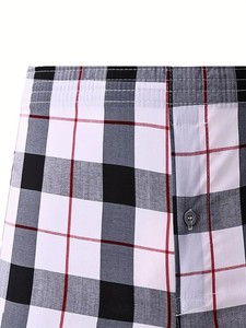 Calzoncillos Boxer Antibacterianos a Rayas para Hombre, Tejido de Tela, Cómodos, Casuales, con Patrón Marrón y Blanco, Talla Adulto - Product Image 5