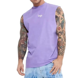 Camiseta Deportiva Ligera de Alta Calidad para Hombre, Chaleco Informal Transpirable de Punto, Spandex/Algodón, Ropa Deportiva de Colores Sólidos de Fábrica - Product Image 1