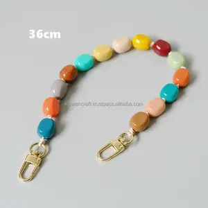 Filles sac à main poignée sangle couleur perle résine sac chaîne pour dame sac à main accessoires mode perles acryliques sac chaîne - Product Image 5