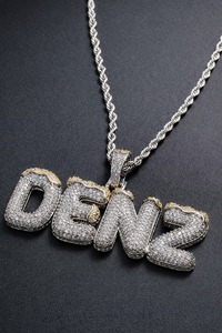 Moissanite DENZ Letter <b>Iced</b> <b>Out</b> Pendant <b>Chain</b> for Men Silver Gold 10K 14K Hip Hop Jewelry Luxury Gift Fashion Style for Men - Product Image 5