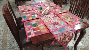 Handmade Embroidered Luxury Traditional Eco-Friendly Bohemian Place Mats Set Floral Plant 100% Cotton Anti-Slip <b>Table</b> <b>Runner</b> - Product Image 5