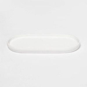 Plateau en marbre blanc design avec bords robustes pour servir le petit-déjeuner, les articles d'hôtel et l'organisation moderne des comptoirs de cuisine - Product Image 5