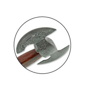 Hache à double tête, outil en acier à motif artisanal traditionnel, avec manche en bois équilibré, pour usage extérieur - Product Image 5