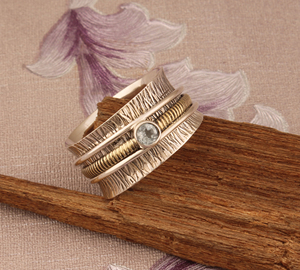 Anillo de Plata de Ley 925 con Topacio Azul Natural, Clásico, para Aniversario de Bodas, Apilable, para Mujer, Venta al Por Mayor - Product Image 2