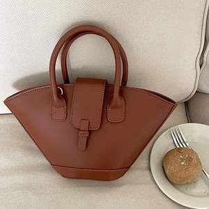 Bolso de Mano de Cuero de Nueva Tendencia, Bolso Tote de Gran Capacidad, Estilo Retro, Bolso Tipo Cubo, Bolso de Hombro de Moda para Mujer - Product Image 1