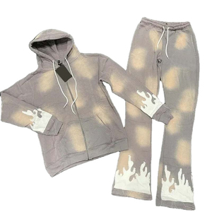 Conjuntos de Sudadera con Capucha y Pantalones Deportivos Personalizados de Alta Calidad, con Logotipo Personalizado, Estilo Oversize, Lavado Ácido, con Cremallera Completa - Product Image 4
