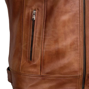 New Arrival Fashion Trend <b>Biker</b> <b>Jacket</b> For Men Strong Genuine Leather With Adjustable Cuffs And Waist For Daily Use - Product Image 5