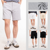 Shorts Bermuda en Coton Oxford pour Homme, Taille Mi-Haute, Fermeture Boutonnée, Couleur Unie, Décontracté avec Poches, Respirant, Style Tissé