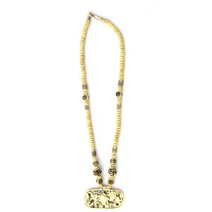 Ethnic Bone <b>Beaded</b> <b>Necklace</b> With Animal Design Pendant Unisex Jewelry for Women's at Best Affordable Wholesale Price - Product Image 2