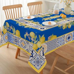 Mantel Rectangular de Verano Antimanchas y Antiarrugas, Mantel con Diseño de Limones para Uso Diario en la Cocina y Comedor - Product Image 1