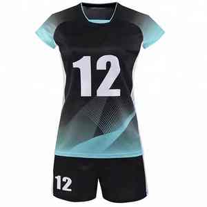 Uniforme de volley-ball professionnel entièrement numérique, en tissu respirant, avec impression personnalisée du nom et du numéro de l'équipe. - Product Image 1