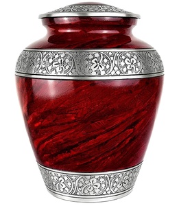 Customized Red Color Aluminium Cremation Urns American Style Adult Memorial Urns Flower Printed Funeral Decorations Colorful - Product Image 4