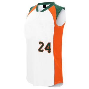 Ensemble uniforme de baseball pour femmes, orange, vert, blanc, maillot sans manches, pantalon, polyester anti-humidité, ajusté, numéros d'équipe 24 - Product Image 2