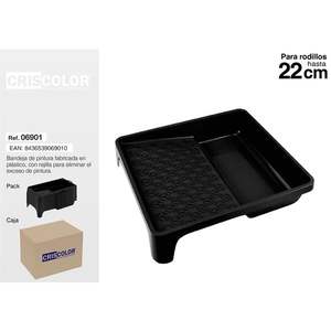 Boîte à peinture en plastique noir de 22 cm, Palette de peintre - Product Image 1