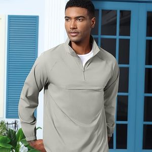 <b>Men's</b> Casual Quarter Zip <b>Pullover</b>-Athletic Windbreaker Lightweight Jackets Hiking Golf for <b>Men</b> Mock Neck with Pockets - Product Image 1