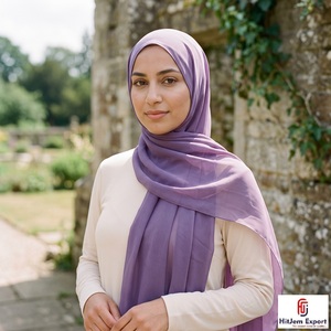 Luxury Chiffon Hijab Scarf Design Soft <b>Silk</b> Feel <b>Head</b> <b>Wrap</b> Shawl OEM ODM Manufacturer Private Label - Product Image 3