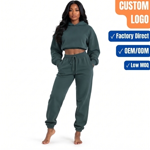 Conjunto Deportivo con Capucha para Mujer, Color Sólido, Sudadera y Pantalones Largos, Corte Holgado, Cintura con Cordón, Estilo Casual Otoñal - Product Image 1
