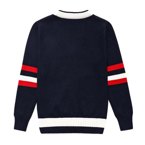 Women's V-Neck Cardigan Full Sleeve Knitted Sweater Solid Color With Logo Preppy Style Autumn Wear - Product Image 5