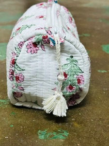 Cotton Cosmetic Bag Bohemian Style Foldable String Closure Toiletry Bag Large Capacity <b>Makeup</b> Organizer - Product Image 4
