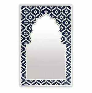 Marco de espejo con incrustaciones de hueso en forma redonda, diseño moderno único de fabricante indio para uso decorativo. - Product Image 3